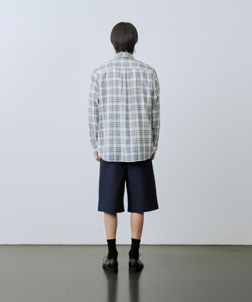 Seersucker Summer Check Shirts [LE04 Gray]