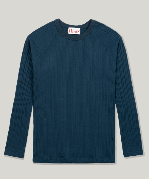 Ribbed Slim Long Sleeve [BLUISH GREEN]