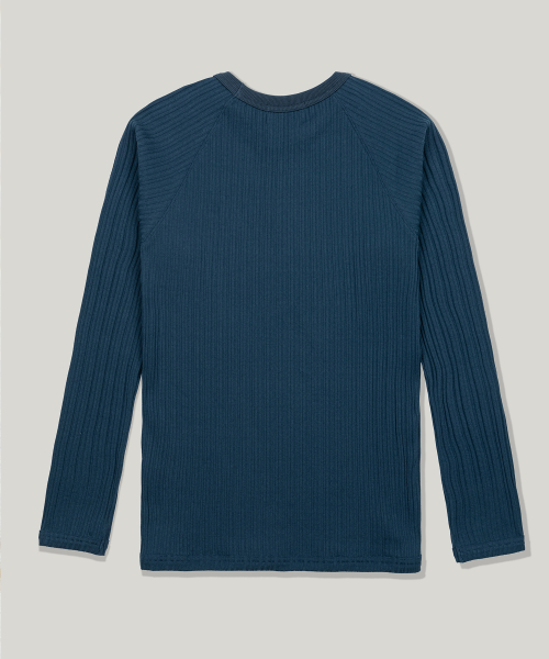 Ribbed Slim Long Sleeve [BLUISH GREEN]