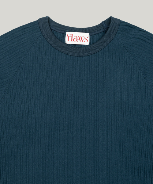 Ribbed Slim Long Sleeve [BLUISH GREEN]