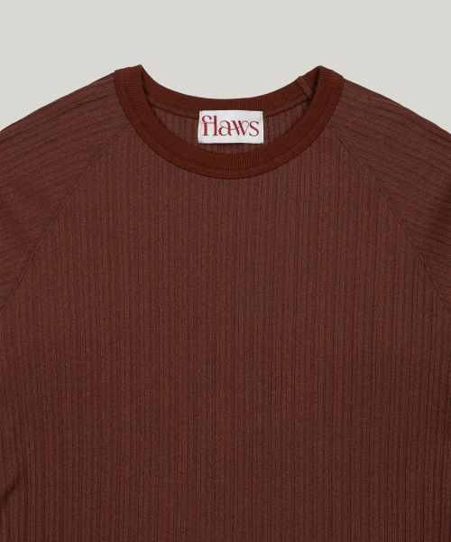 Ribbed Slim Long Sleeve [REDDISH BROWN]