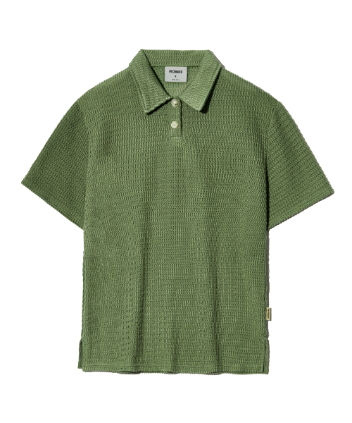 BUTTON UP COLLAR KNIT SHIRTS (GREEN)