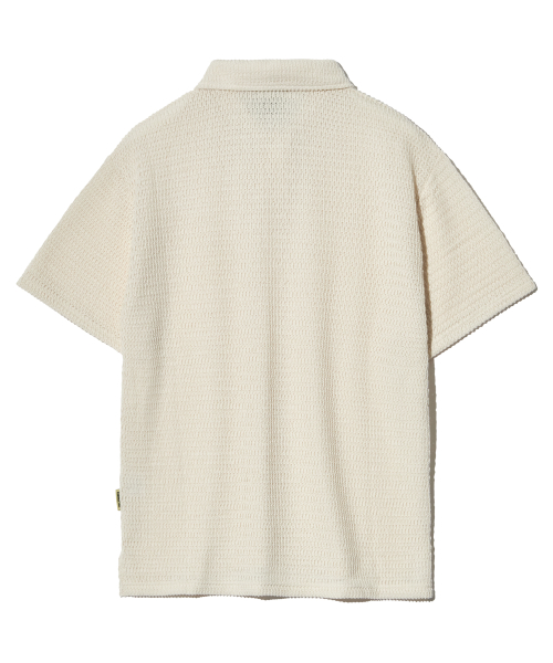 BUTTON UP COLLAR KNIT SHIRTS (CREAM)