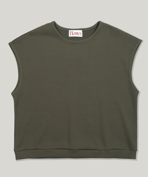 Soft Waffle Sleeveless [KHAKI]
