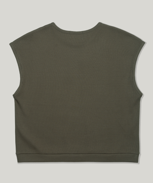 Soft Waffle Sleeveless [KHAKI]