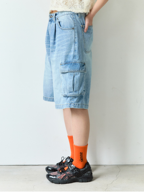 Cargo Denim Shorts (Blue)