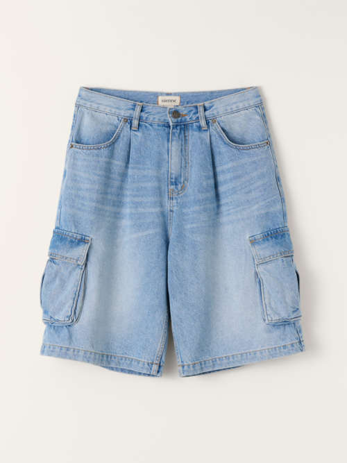 Cargo Denim Shorts (Blue)