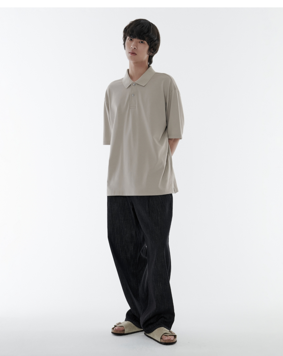 MUSINSA | MUSINSA STANDARD Linen Like Semi-Balloon Denim
