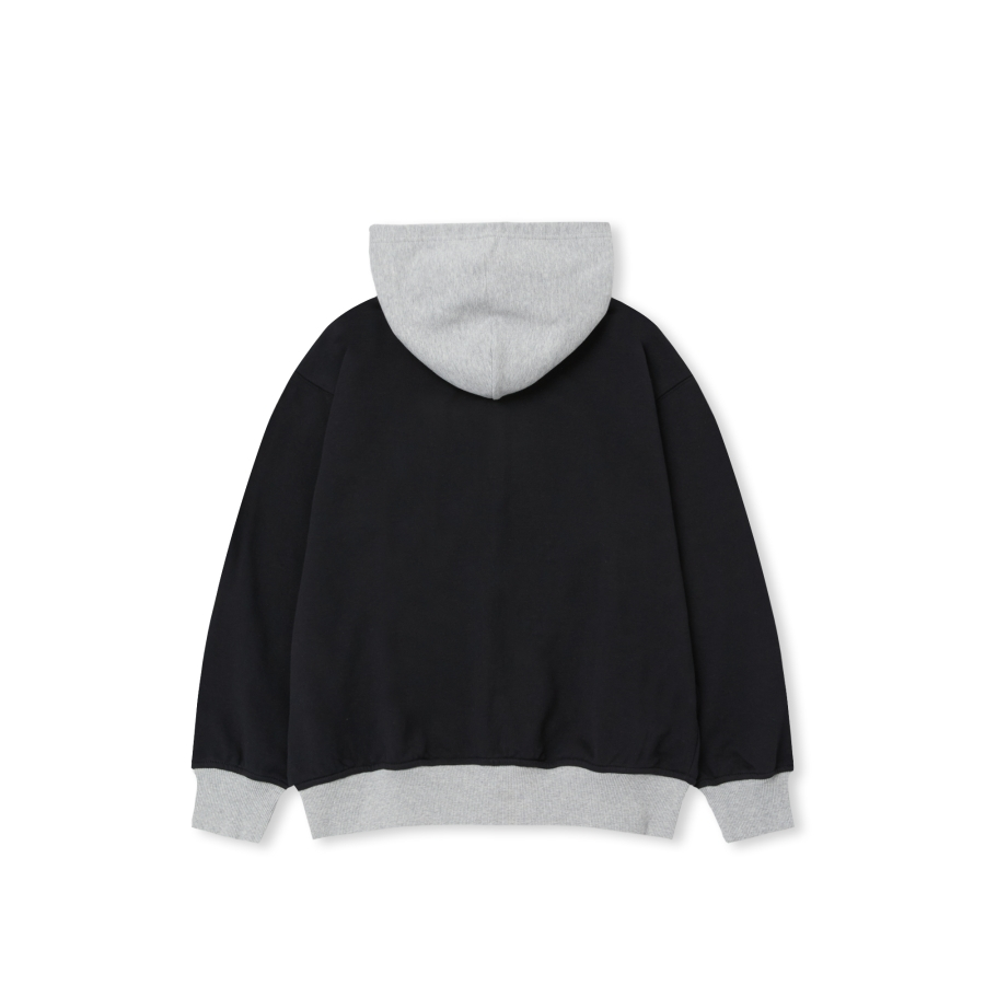 MUSINSA | NERDY NY Color Block Hoodie Zip Up Black