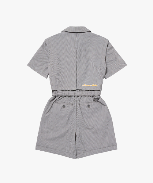 MCC W SEERSUCKER ROMPER-BLACK
