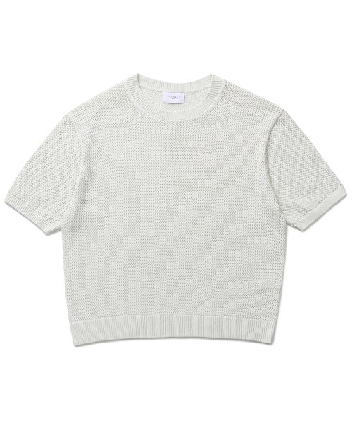 Сетчатый джемпер с круглым вырезом (White)
