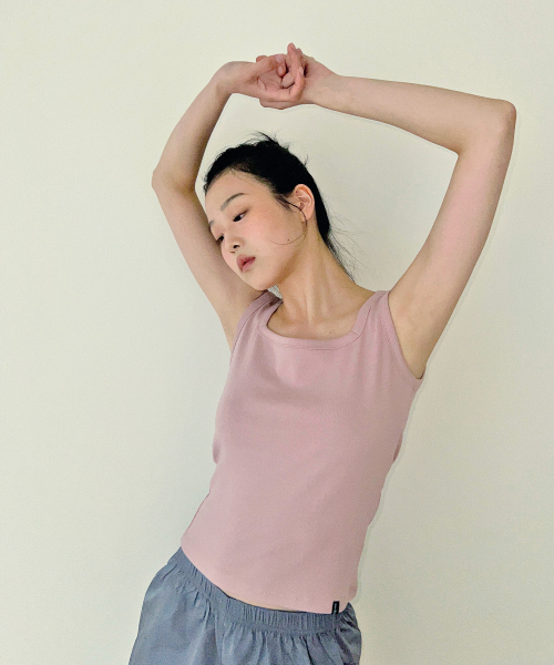 D. BASIC COTTON SQUARE NECK TOP - 5 COLOR