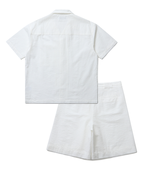 [SET] Костюм-двойка из сирсакера (White)