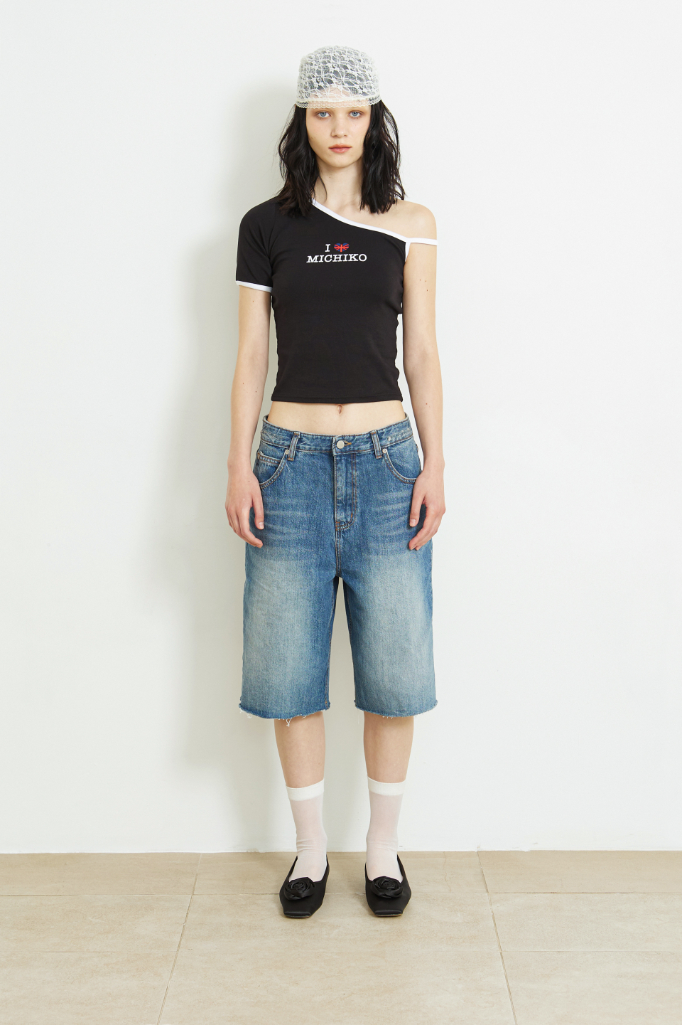 HEART UNION JACK UNBALANCE TOP BLACK - 감도 깊은 취향 셀렉트