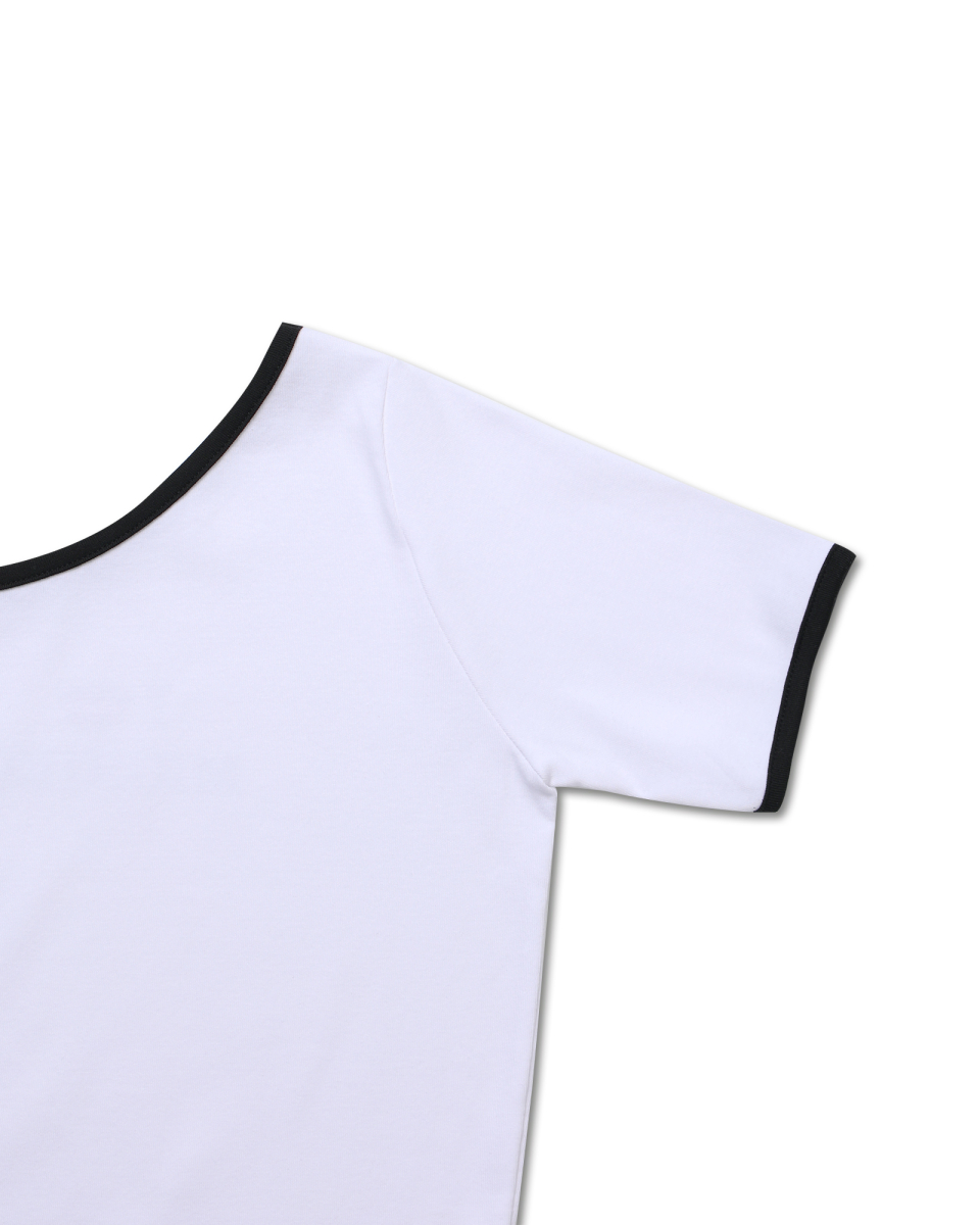 MUSINSA | MICHIKO LONDON Heart Union Jack Unbalanced Top White