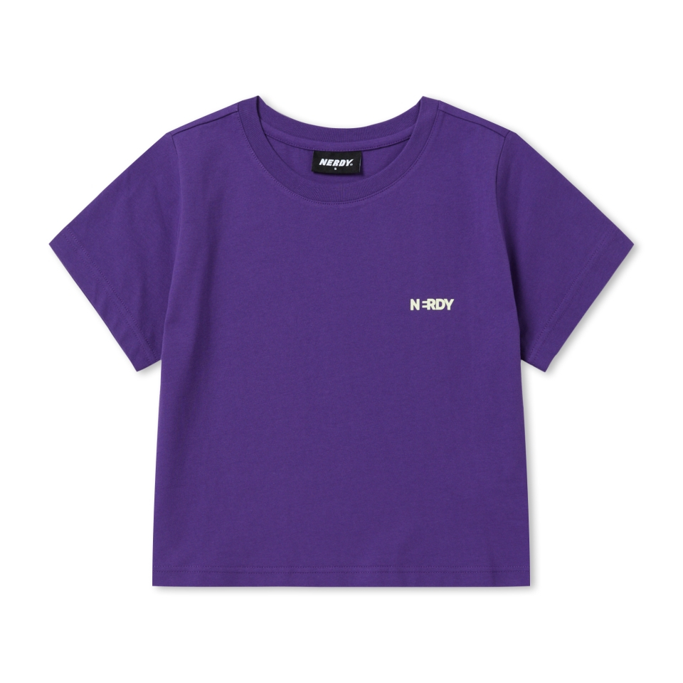 ☆NERDY☆ Embroidered Logo NY Track Top Purple MUSINSA | NERDY Women's Blank Small Logo Crop Short Sleeve T