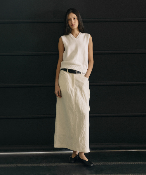 Хлопковый трикотажный жилет WHITE