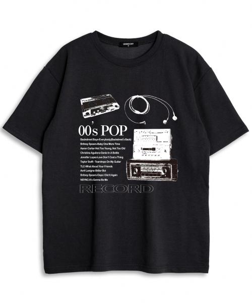 оверсайз crew neck Ninetysop логотип коротким рукавом футболка чёрный