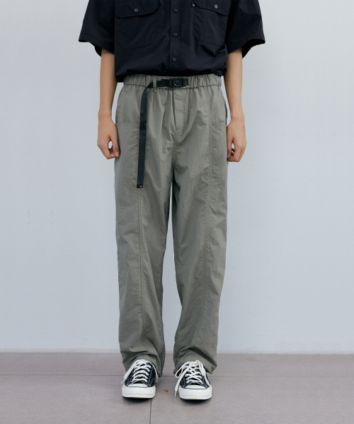Two-way wind pants (olive gray)