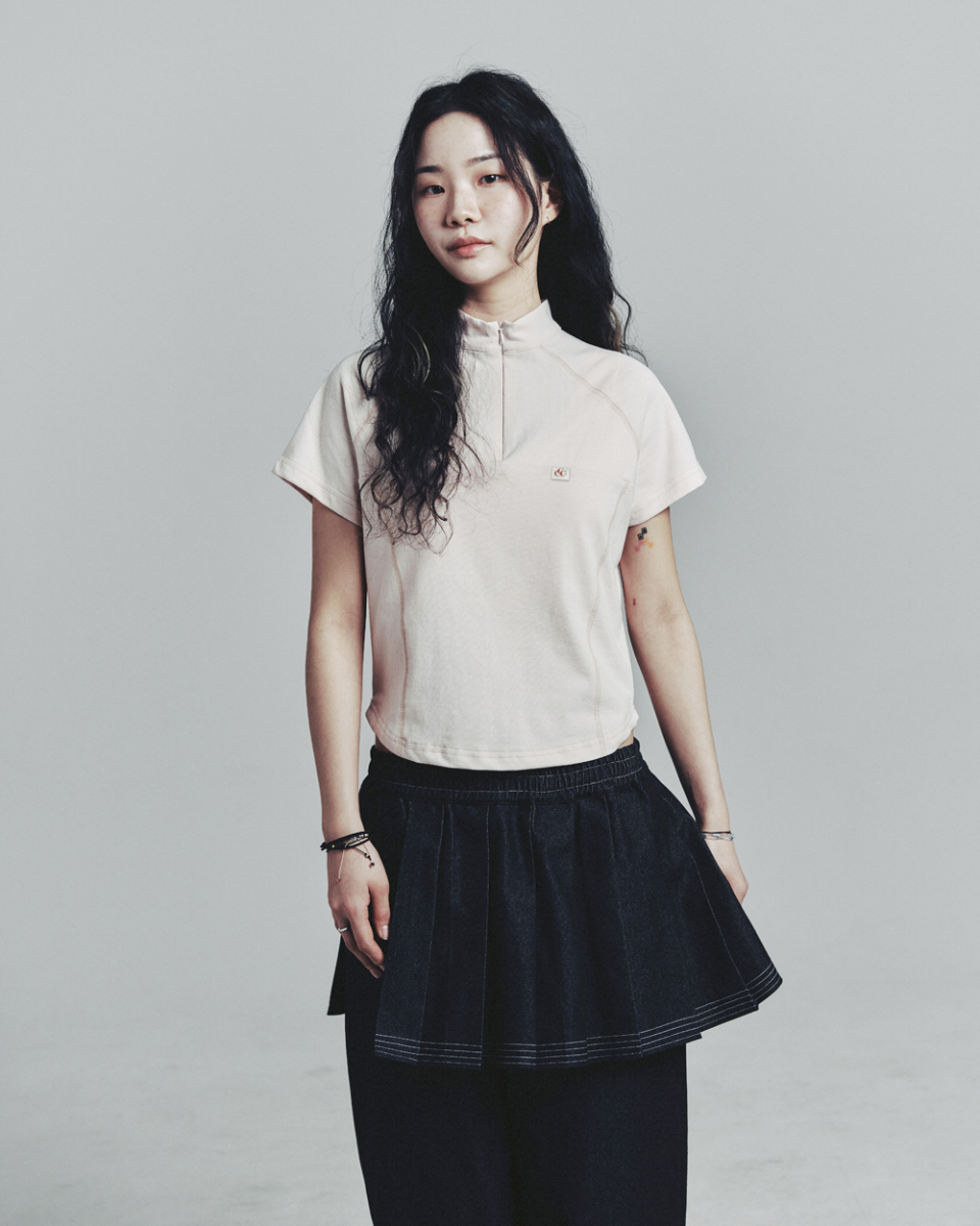 Symbol zip up t-shirt (pink) 상세 이미지 4