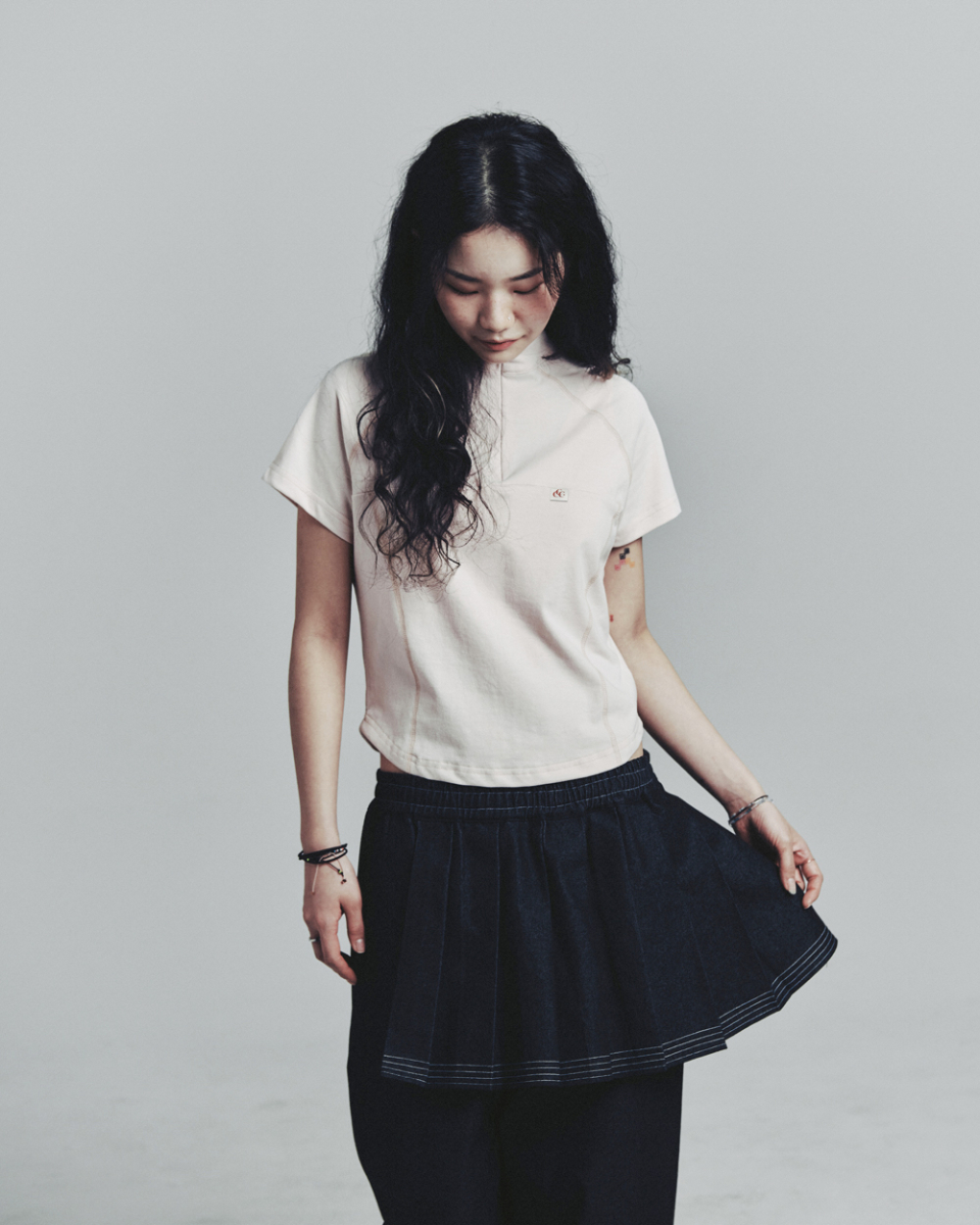 Symbol zip up t-shirt (pink) 상세 이미지 5