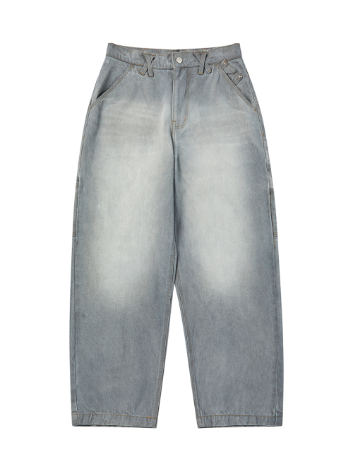 SLUB DENIM CARPENTER PANTS GRAY