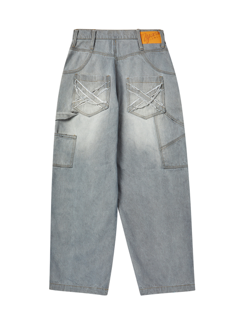 SLUB DENIM CARPENTER PANTS GRAY