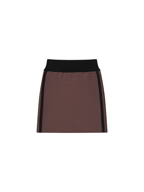 2-WAY SLANT LOGO TOP SKIRT BROWN