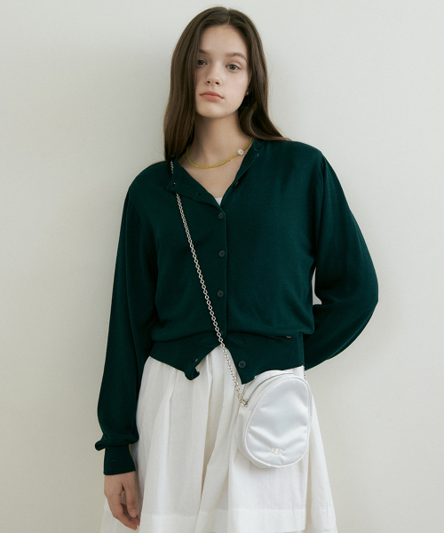 ESSENTIAL CARDIGAN REORG GREEN