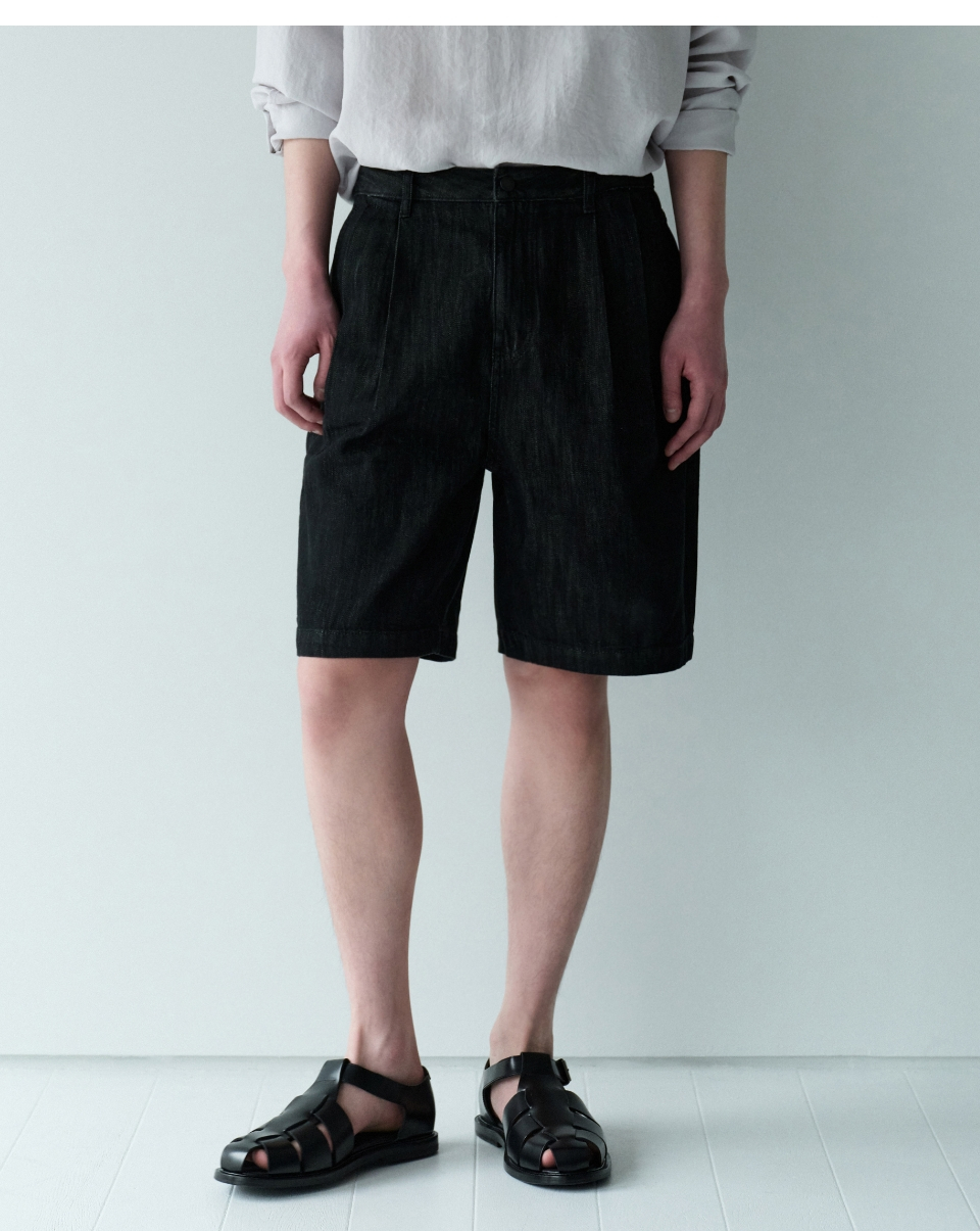 MUSINSA | MUSINSA STANDARD Linen Like Two Tuck Wide Denim