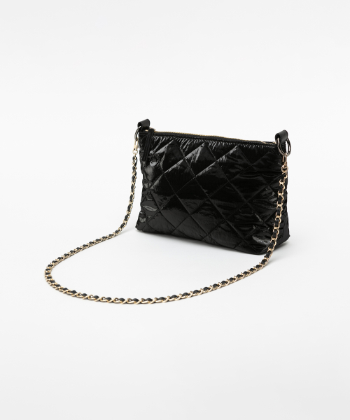 3Way Big tie quilting chain shoulder bag