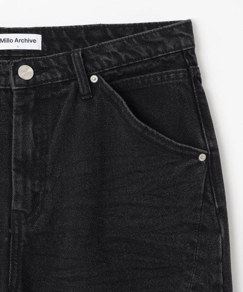Узкие прямые джинсовые шорты (Washed Black)