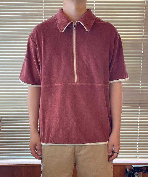 Махровый анорак Terry s/s Half Zip (Wine)