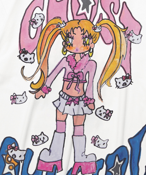 [X SOULPUSSSY CAT]GHOSTSOULGIRL GYARU BIG BIG TEE_WHITE(NG2FMUT510A)