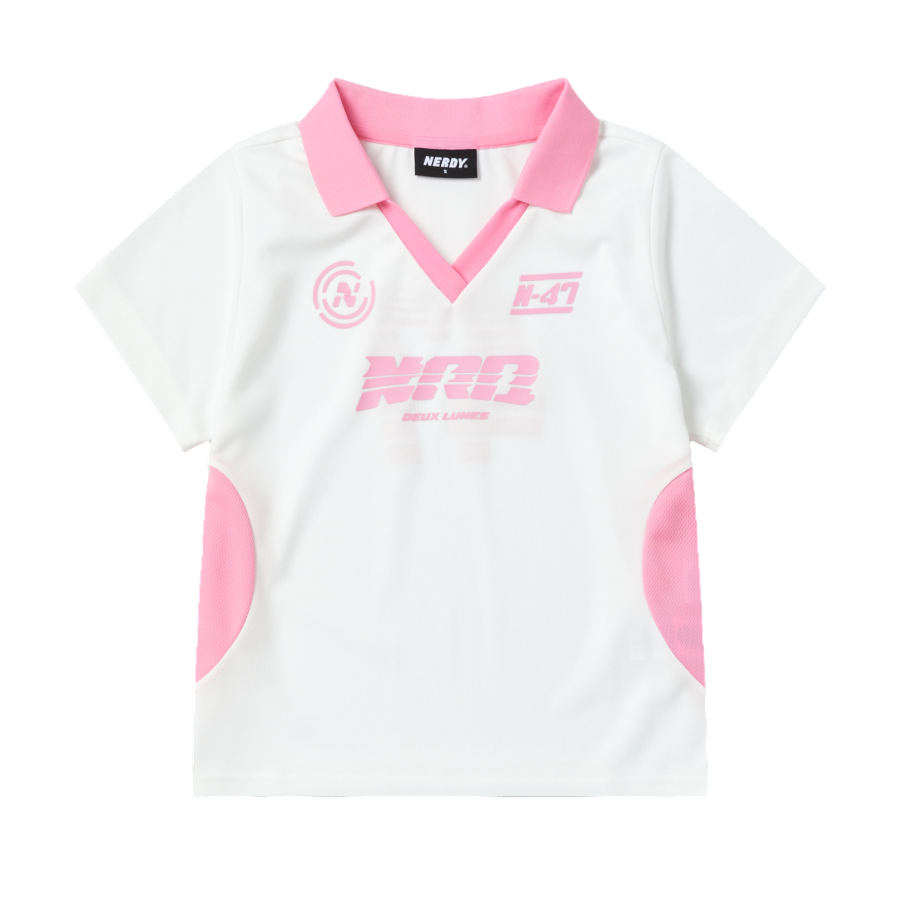 MUSINSA | NERDY Women's Sporty Jersey Crop Short Sleeve T