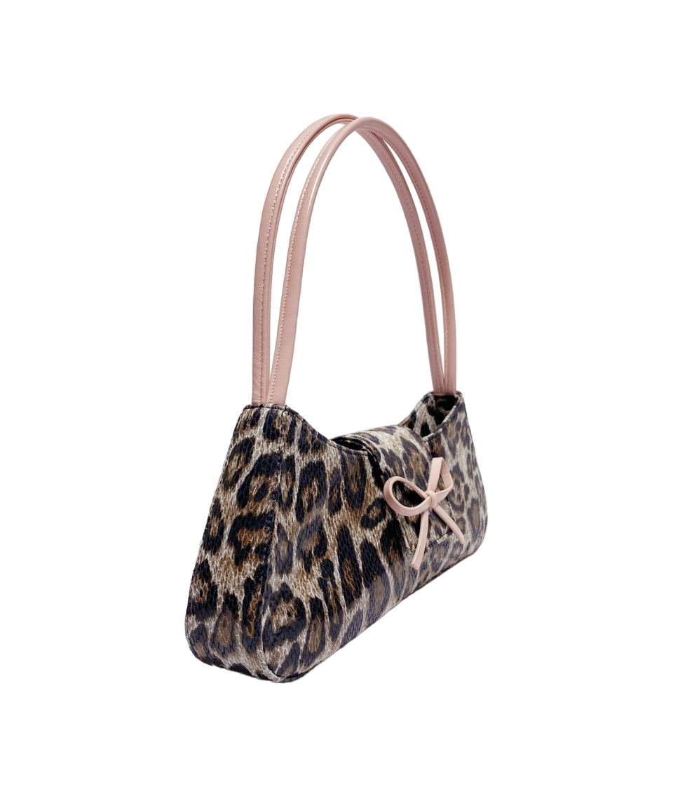 MUSINSA | TTMAB Bow Small Baguette Bag - Black Distressed