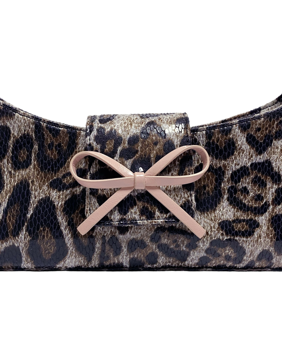 MUSINSA | TTMAB Bow Small Baguette Bag - Baby Leopard