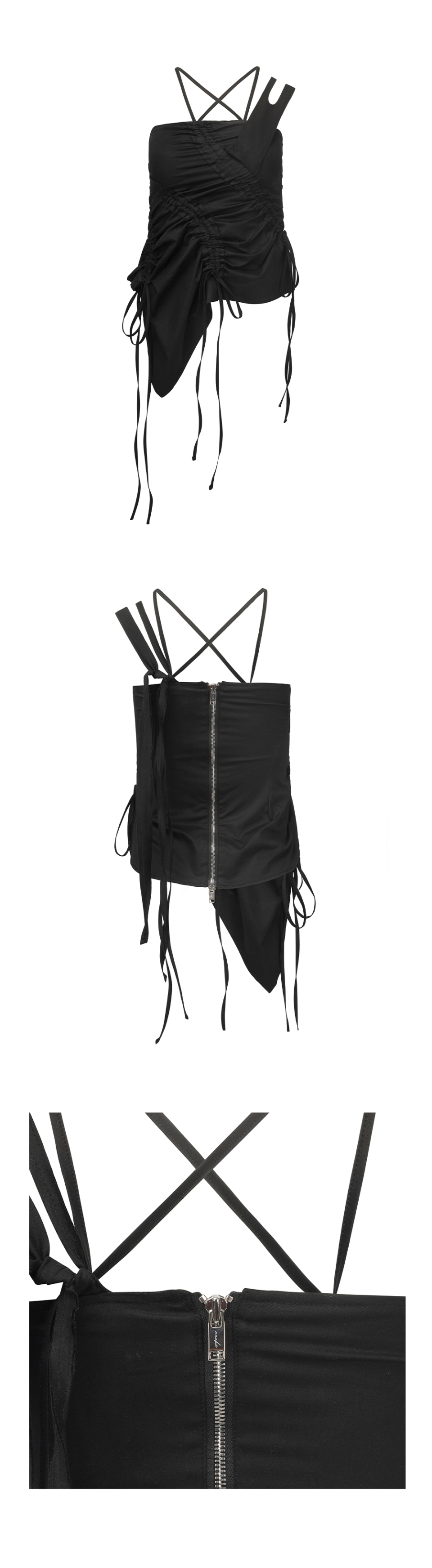 Tシャツ・カットソー [NACHE] RAWCUT SHIRRING BUSTIER 3COLOR MUSINSA | NACHE RAWCUT SHIRRING BUSTIER BLACK
