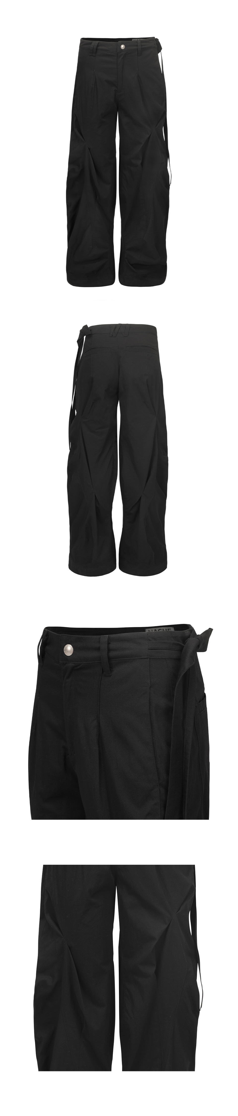 【NACHE】24ss DISTORTED DRAPING PANTS (UNISEX) MUSINSA | NACHE DISTORTED DRAPING PANTS (UNISEX) BLACK