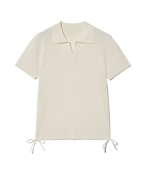 Вязаное поло 85-VIVAJ023 с боковой сборкой, 4 colors