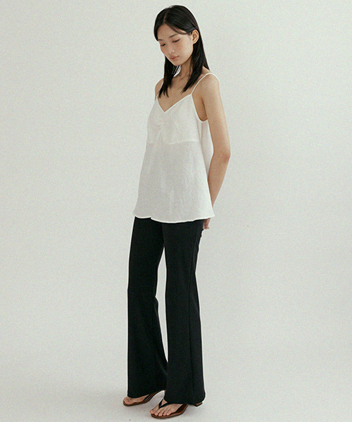 linen bamboo blended sleeveless-ivory