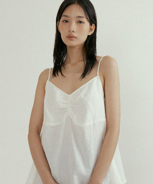 linen bamboo blended sleeveless-ivory