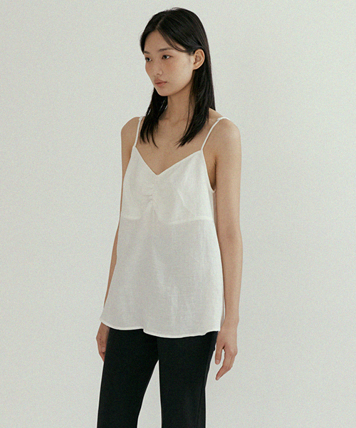 linen bamboo blended sleeveless-ivory