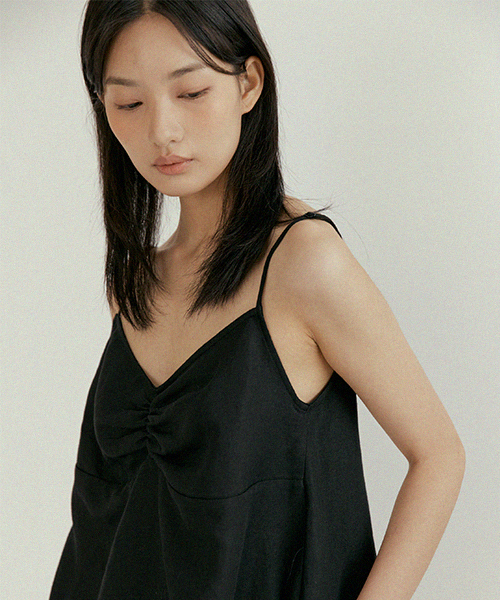 linen bamboo blended sleeveless-black