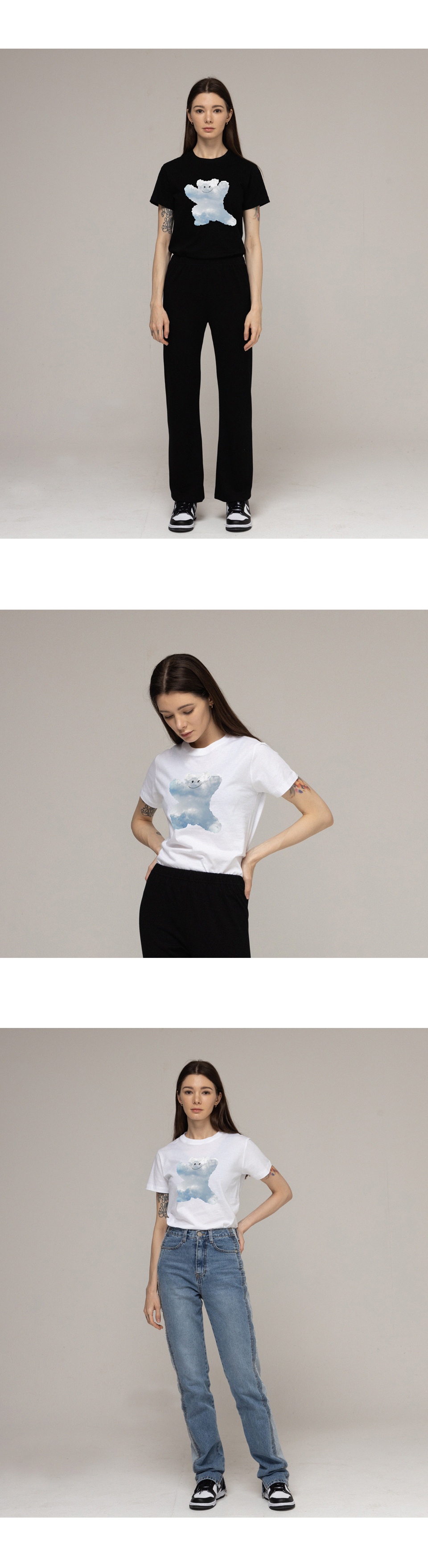 【GRAVER】24SS★ Small Cloud Bear Smile Overfit S/S Shirt MUSINSA | GRAVER [UNISEX] Small Cloud Bear Smile Short