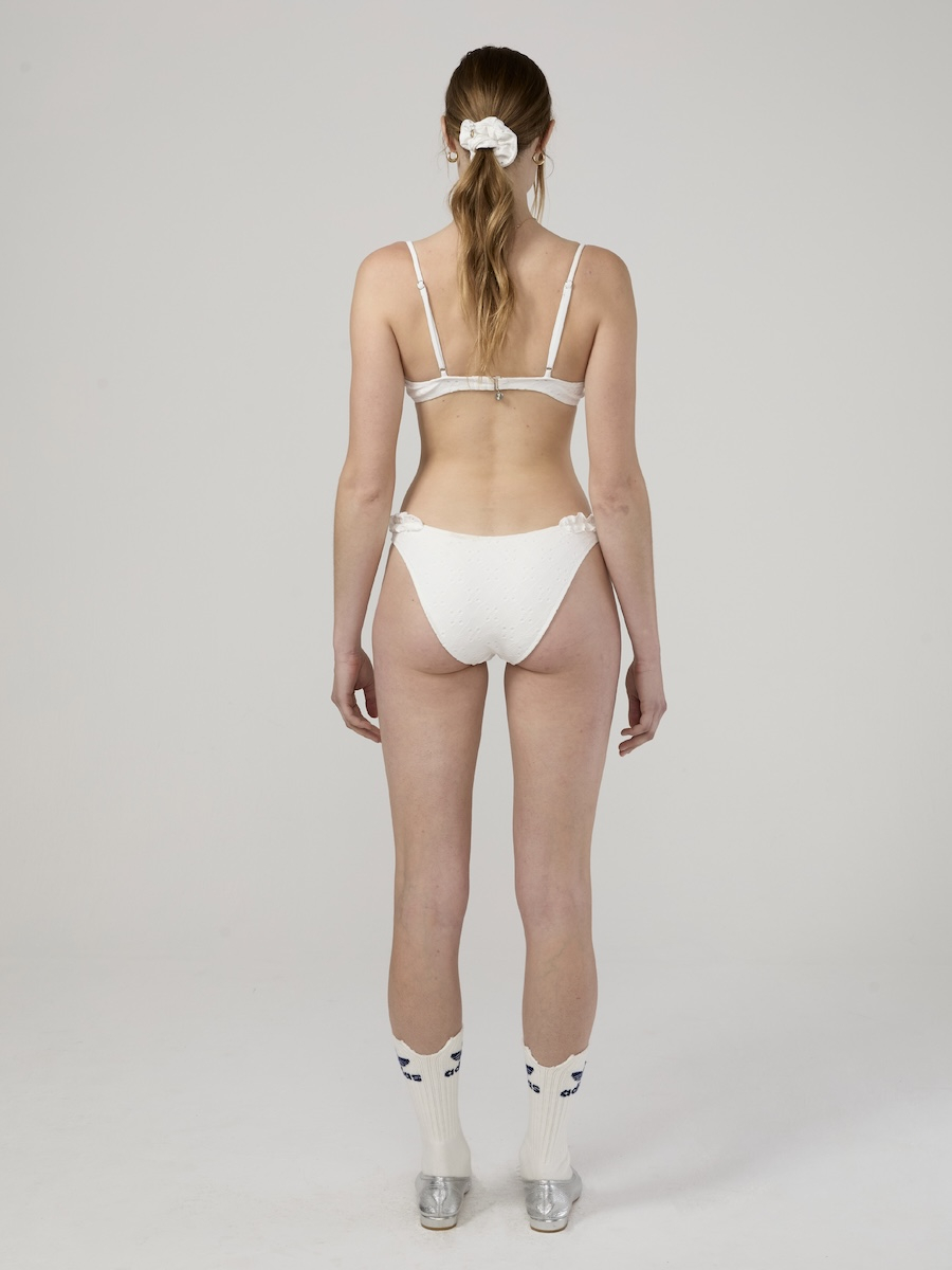 【GLOWNY】24HS★ FRILL HIGH CUT BIKINI BOTTOM (S,M) GLOWNY】24HS☆ FRILL HIGH CUT BIKINI BOTTOM (S，M)