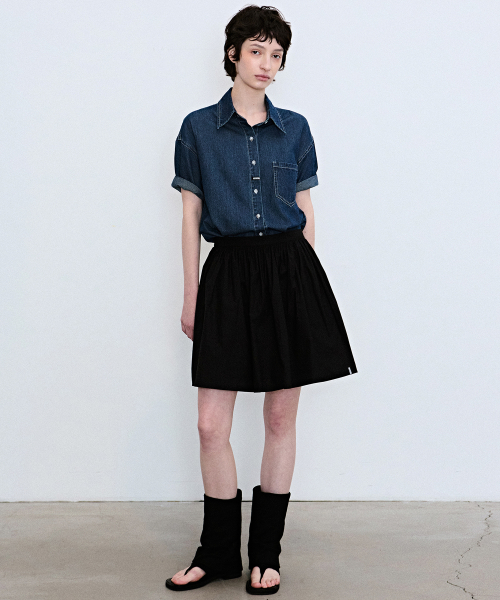 MINIMAL CLASSIC HALF DENIM SHIRTS_2 COLOR