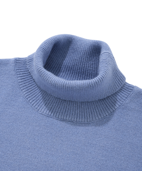 Женский кроп-трикотаж с логотипом C Turtle Neck Blue