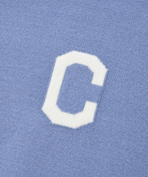 Женский кроп-трикотаж с логотипом C Turtle Neck Blue
