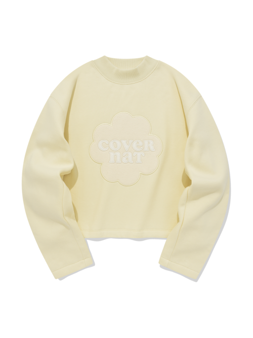 Женский свитшот Clover Heart Mock Neck String в цвете Butter